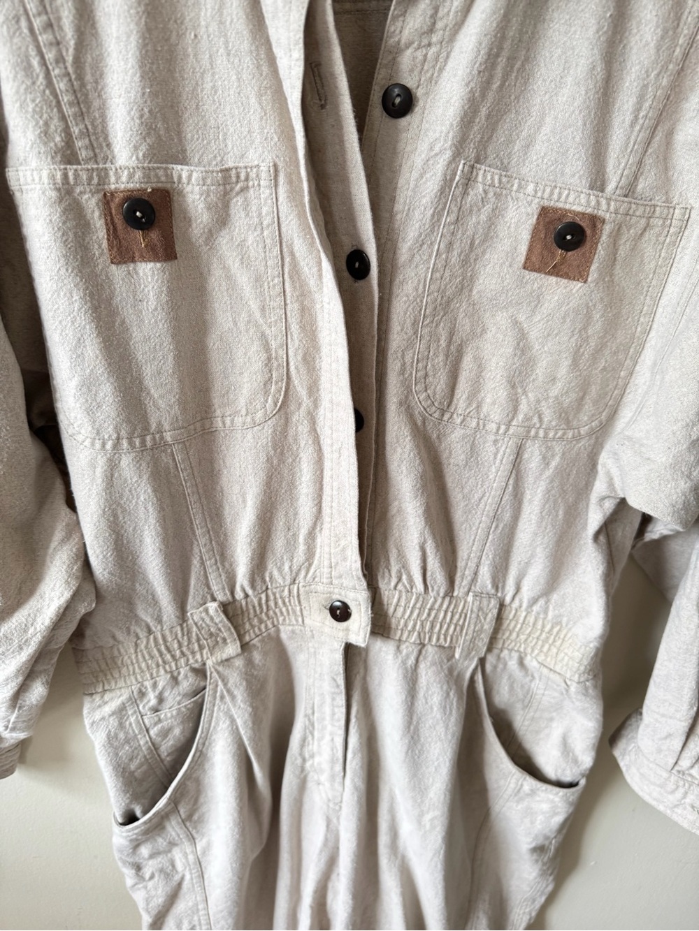Vintage Chaus Women's Cream Utility Jumpsuit - Picture 7 of 8